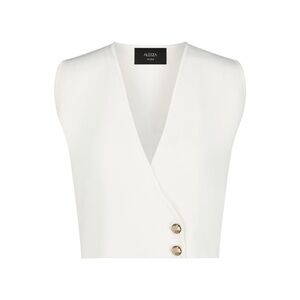 Aleeza Women's White Sleeveless Top